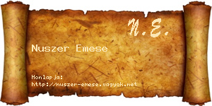 Nuszer Emese névjegykártya
